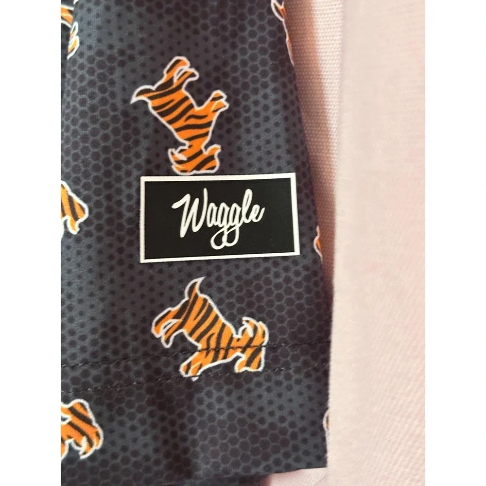 Waggle Golf Polo Shirt Mens 3XL Tiger Print Performance Stretch Athletic AOP - Picture 4 of 7